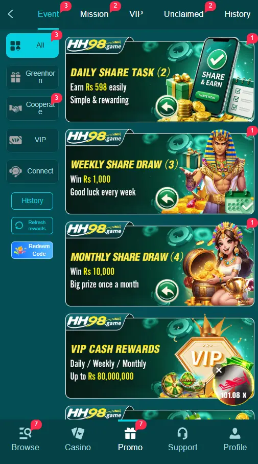 HH98 Game APK Download Bonuses and Promotion