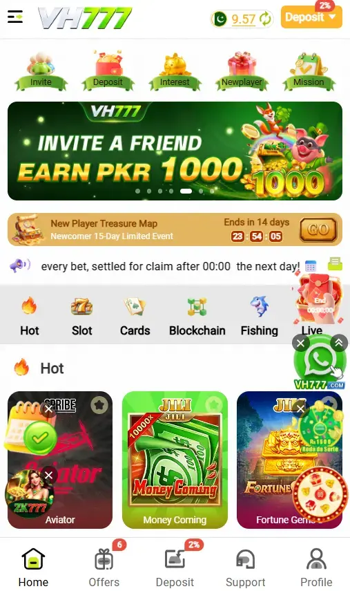 VH777 APK home screen