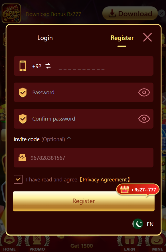 6PPP Login and Register