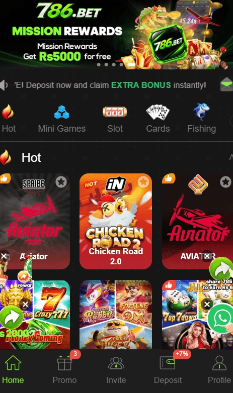 Interface 786 Bet Game