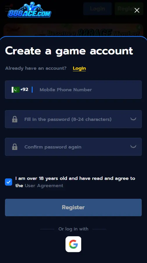 888Ace Register