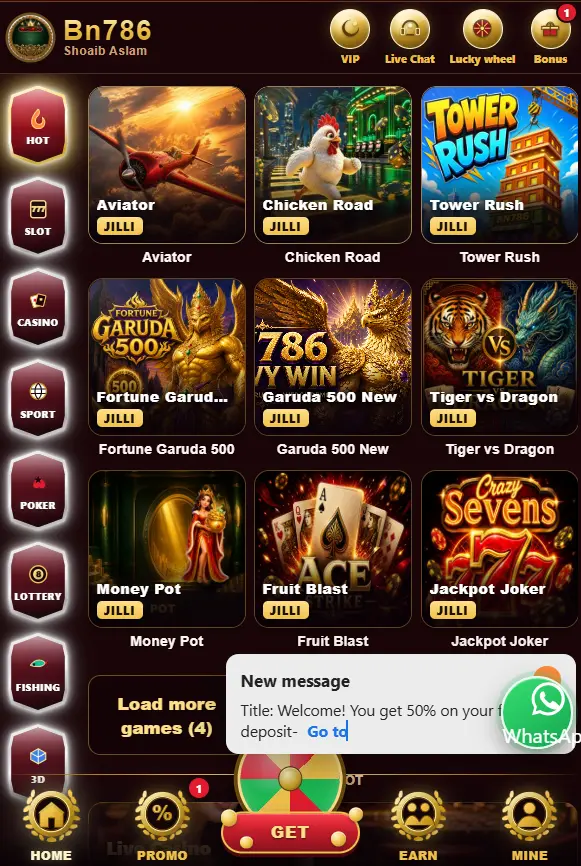 bn786 game interface