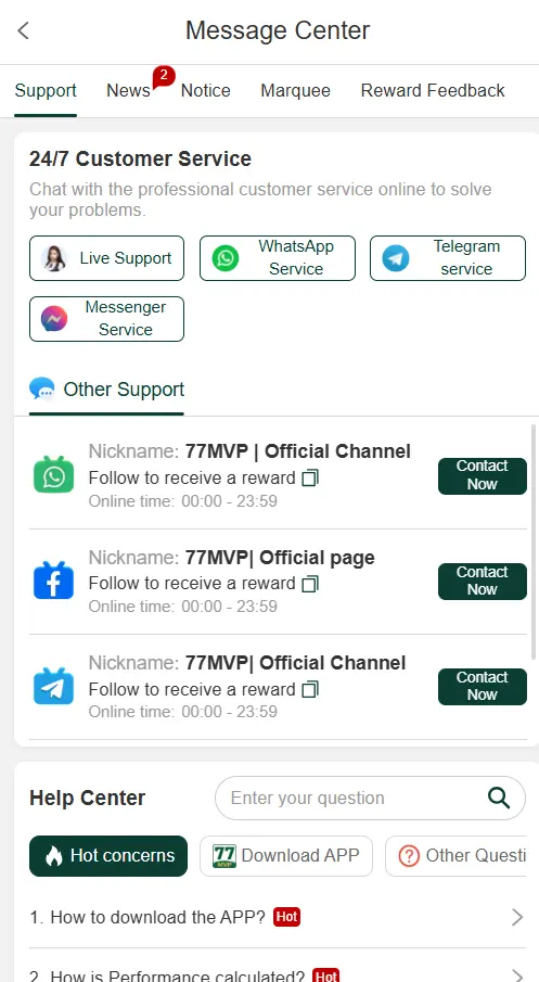 77MVP Support