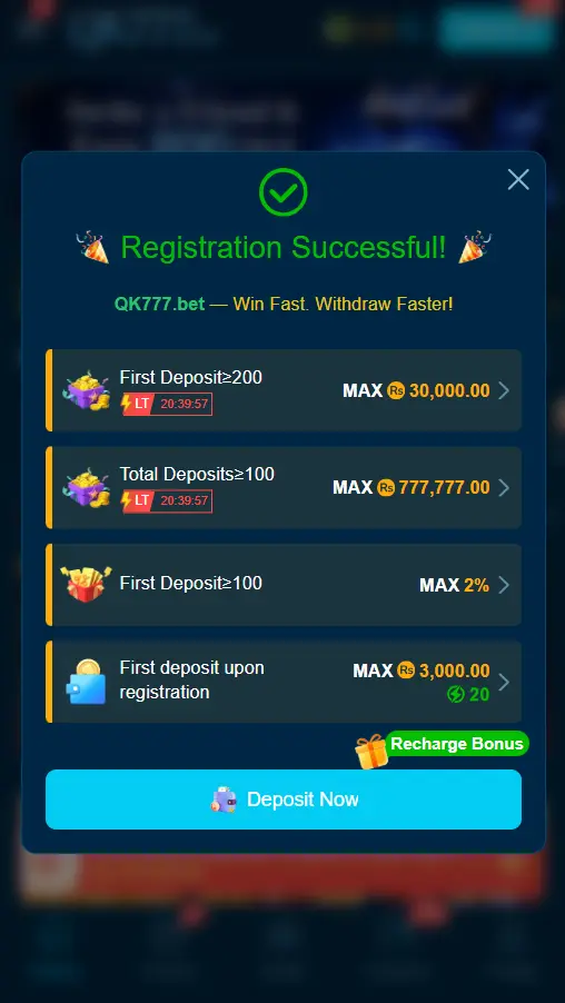 QK777 Daily Bonuses screenshot