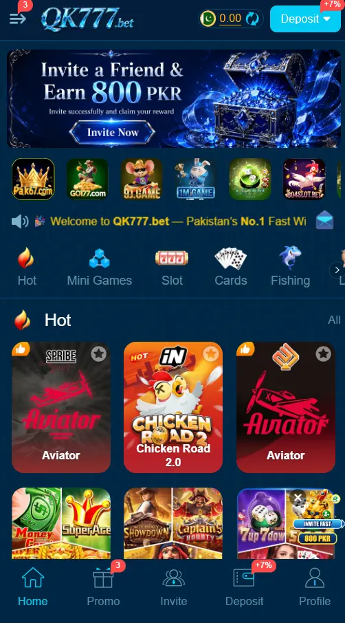 QK777 Game Screen