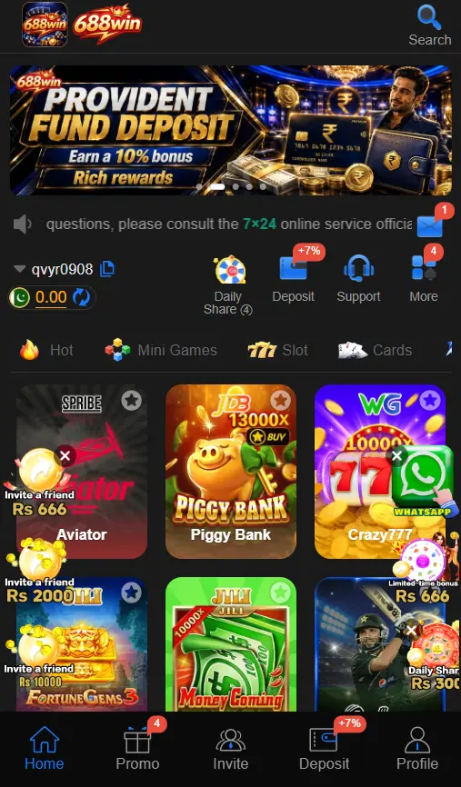 688Win Game Homescreen