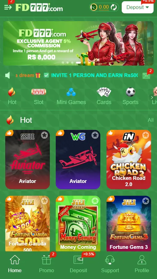 FD777 Homescreen