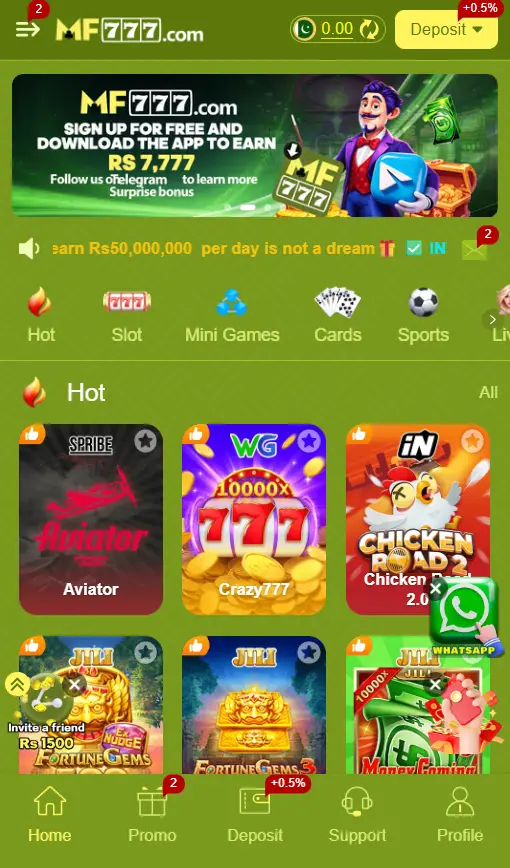 MF 777 Game APK screen